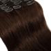 Clip in extensions real hair 8 PCs 18 clips real hair extensions clip in Dick Dopplet Tress 100% remy hair extension (60cm-170g 2 dark brown) 60 cm dark brown