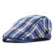 Newsboy Hats for Men Spring Summer Plaid Newsboy Caps Men Cotton Flat Peaked Cap Women Painter Beret Hats Sky Blue 55-61cm