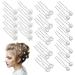 30 pieces of hairdressing hairdressing wedding with pearls pearls U-shaped hairpin rhinestone bridal bead hair needles hair accessories for bridal hairstyle and bridesmaid party party prom wedding (three styles)