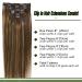 GOO GOO Handmade Real Human Hair Extensions 16 Chocolate Brown to Caramel Blonde Balayage 4/27/4 - Soft & Natural Clip-in Hair Extensions for Women - 7pcs 120g - Buy Online on GoSupps.com