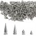 200 Sets Silver Cone Spikes Multiple Sizes Screw Back Studs Punk Rock Bullet Rivets for DIY Clothing Leather Craft