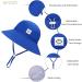 HSYZZY Baby Sun Hat | Smile Face Toddler UPF 50+ Sun Protective Bucket Hat | Adjustable Cap 9-18 Months | Royal Blue - Buy Online on GoSupps.com