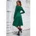 OUGES Women's Spring Casual Midi Dress with Pockets - Long Sleeve V-Neck Floral Wrap Dress (XXL, Green) - Buy Online on GoSupps.com