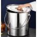 Stainless Steel Bucket 6L/12L/20L Kitchen Stainless Steel Bin with Lids and Handle Water Bucket (Color : Silver 25cm) - Buy Online on GoSupps.com