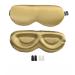 PROMEED 23 Momme Mulberry Silk Sleep Mask - Ultra Soft No-Pressure 3D Contoured Eye Mask with Eye Cups Adjustable Blackout Sleeping Mask for Women & Men (Gold)
