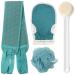 4-part body and face peeling set bathing bursts rear belt peeling gloves set back brush massage brush body scrubber sponge with back belt for bathroom and shower