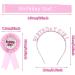 Princess Birthday Girl Decorations Set - Crown, Sash, Badge, Headband & Ribbon in Pink - Buy Online on GoSupps.com
