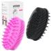 2pcs Upgrade Silicone Body Scrubber Easy to Clean Silicone Loofah Exfoliating Body Brush and More Hygienic Than Traditional Loofah Lathers Well(Black&Purple) Black & Purple