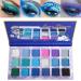 Blue Eyeshadow Palette Christmas Bright Matte Shimmer Blue Pink Purple Makeup Palette 18 Highly Pigmented Cool Toned Blue Multichrome Cool Toned Make Up Pallet for Christmas Halloween Long Lasting