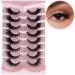 Aussido Eyelashes Cat Eye Lashes Natural Look Wispy Fluffy False Half lashes 8 Pairs - Buy Online on GoSupps.com
