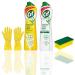Cif Cream Cleaner 2 Pack - Cif Cream Cleaners Original and Lemon with Sponge and Gloves - Perfect Household Cleaning Products Bundle