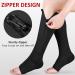 Ailaka Compression Socks with Zipper 3 Pairs 15-20 mmHg Knee Highs for Varicose Veins Edema & Recovery Open Toe Unisex Large/X-Large Black - Buy Online on GoSupps.com