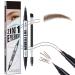 lomdung 2 in 1 Eyeliner and Eyebrow Pen 2 in 1 Eyebrow Pen Liquid Eyebrow Pen Microblading Eyebrow Pencil to Create Natural Eyebrows Dark Brown