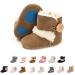 EDOTON Baby Warm Booties with Button Design Soft Bottom Non-slip Sole Toddler Snow Boots Winter Warm Shoes 6-12 Months A Brown