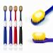 Wide Head Toothbrush by The Smiling Whale Deep Clean Toothbrush with Double Layered Bristle Extra Super Soft Toothbrush for Adult SPA Dental Care for Sensitive Gums 4 Count (Color May Vary)