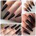 Buy AddFavor Black Matte Ballerina Press-On Nails | 240pcs Full Cover Acrylic Fake Nails for Women with Glue & Tools - International Shipping - Buy Online on GoSupps.com
