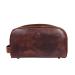 Premium Leather Toiletry Travel Pouch | Waterproof Lining | King-Size Vintage Dopp Kit by Aaron Leather Goods - Dark Brown - Buy Online on GoSupps.com