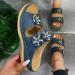 JWSVBF Orthotic Bunion Sandals for Women - Flowers Two Strap Slippers - Wedge Comfort Walking Shoes - 2023 Summer Fashion - Navy Blue - Size 8 Wide - Buy Online on GoSupps.com