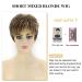 SEVENCOLORS Short Dark Brown Mixed Blonde Highlight Pixie Cut Wig with Bangs - Synthetic Layered Natural Hair Replacement for Women - Buy Online on GoSupps.com