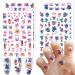 4 Sheets Cute Cartoon Nail Art Stickers Decals 3D Self Adhesive Designer Nail Stickers Kawaii Design Cute Nail Art Supplies Cute Nail Decals for Women Girls Nail Decorations DIY Manicure T5