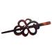 Parcelona French Wide Flower Tortoise Shell Brown Bun or Ponytail Bun Holder Hair Slider Pin Thru Clip with Stick