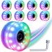Tanzfrosch 8 Pack Roller Skate Wheels with Bearings Installed Luminous Quad Light Up Wheels for Double Row Skating and Skateboard 82A 32mm x 58mm A-Multicolor