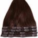 Real Remy Human Hair Extensions - 8pcs Clip In Extensions 90g 40cm (#4 Medium Brown) - International Shipping - Buy Online on GoSupps.com