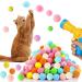 BGTLJKD 100 pieces of cat toys balls interactive cat toys ball cat ball kitten toys plush ball interactive launch training noiseless cat toys for cats indoor