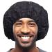 Shower Cap for Men Black Bath Cap  Reversible Large Waterproof Adjustable Shower Caps Terry Lining & Elastic Band Stretch Hem Hair Hat BLACK PLAID