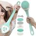Electric Body Brush  Spin Scrubber for Shower Bathing Cleansing Wash Deep Cleaning with Siliconewith 5 Attachments Brush Heads Rechargeable IPX67 Waterproof (Green)