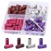 Mesee 60 Pieces Sanding Bands for Nail Drill 4 Colors Small Sanding Band Nail Drill Bits 80# 120# 180# 240# Coarse Medium Fine Grit Efile Sand Set with Mandrel for Acrylic Nails Manicures Pedicures
