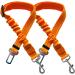 Xundefeng 2 pieces Dog car career seat belt dog leash leash stipper pet pet cat dog bungee flexileine adjustable lead clip safety belt orange orange 2 pieces