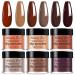 Honey Joy 6 BOX/SET Dark Brown Dip for Nails Powder Kit Chocolate Glaze Fine Dipping Powder Colors No Need Lamp Cure Like Gel Polish Effect Even & Smooth Finishing (DP-C-6pcs-10g/box)
