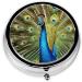 Beautiful Peacock Printed Mini Round Pill Box | 3 Compartment Medicine Organizer | Portable Travel Pill Case for Home & Office - Buy Online on GoSupps.com
