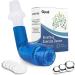 Breathing Exercise Device for Lungs, Mucus Removal Device for Breathing Problems, Portable Expiratory Breathing Exerciser with A Set of Accessories, Breathing Trainer for Lung Cleanse(Blue)