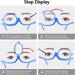 Agate Magnification Makeup Glasses | Rotating Foldable Reading Glasses for Women - Unidirectional Enlargement in Blue - Buy Online on GoSupps.com