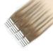 Sixstarhair Invisible Tape Extensions - 20PCs Remy Hair 50g 45cm Balayage Ash Brown to Ash Blond #B8/60 - Premium Quality Tape-In Hair Extensions - Buy Online on GoSupps.com