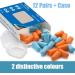 Soft Foam Earplugs (12 Pairs) with Case | Noise Reduction for Sleep Travel Concerts & More | SNR 38dB - Blue/Orange - Buy Online on GoSupps.com