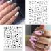 Geometric Heart & English Letter Nail Art Stickers - 6 Sheets - Buy Online on GoSupps.com