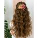 Cinaci 4 Pack Pink Flower Metal Hair Combs Slides with Big Rose Floral - Wedding Bridal Hair Accessories for Women - Buy Online on GoSupps.com