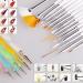 Lanlousy 20 Pieces Nail Art Brushes with 1 Piece Nail Tips Nail Supplies Nail Palette Polish Palette Manicure Design Tools White - Buy Online on GoSupps.com