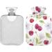 Naanle 2L Large Transparent Hot Water Bottle - Cherries & Flowers Design for Pain Relief & Warmth | Perfect for Bed & Foot Therapy - Buy Online on GoSupps.com