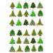 30 x Christmas Tree Stand up Cupcake Toppers Edible Wafer Paper Rice Fairy Snowman Santa Jingle Bells Tree