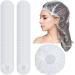 SATINIOR 50 Pieces Lengthen Disposable Shower Caps Waterproof Clear Elastic Bath Hair Caps for Women Big  Thick  Long Hair  Locs  Braids  for Portable Travel  Spa  Individually Wrapped