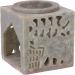 GURU Indian Fragrance Lamp - Essential Oil Diffuser & Tealight Holder | Cream White Bacon Stone Cube Elephant | 7.5x7.5x7.5 cm | Perfect for Aromatherapy & Home Fragrance - Buy Online on GoSupps.com