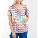 TUNUSKAT Women's Short Sleeve Hand Print Scrubs - Summer Nursing Uniform Blouse (XX-Large, Multicolor) - Buy Online on GoSupps.com
