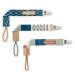 BooginHead Pacifier Clip Baby Pacifier Holder PaciGrip 3-Pack Geometric Blue