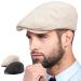 LADYBRO 2Pack Unisex Flat Cap Newsboy Hats for Men Women Scally Cap Summer Hat for Golf 04484 Black+beige Cotton Polyester