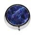 Blue Dream Whale Portable Metal Pill Box Round Mini 3-Compartment Plastic Insert hinged Fastening Design Suitable for Small Pills Must-Have for Travel