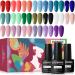JODSONE 23 PCS Gel Nail Polish Set with Base Glossy and Matte Top Coat Multicolored Gel Nail Long Lasting Suitable for All Seasons 20SET-01A